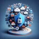 "Imagem ilustrativa de um usuário navegando na internet com um escudo digital, simbolizando a proteção da privacidade online. Dicas sobre como proteger sua privacidade na internet destacadas no guia completo."